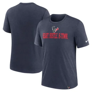 Houston texans nike blitz tri blend t shirt Heather navy