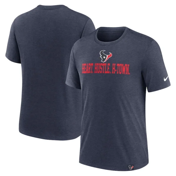 Houston texans nike blitz tri blend t shirt Heather navy