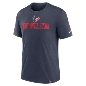 Houston texans nike blitz tri blend t shirt Heather navy M
