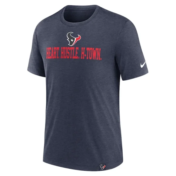 Houston texans nike blitz tri blend t shirt Heather navy M