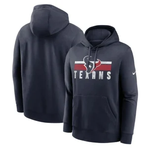 Houston texans nike club fleece pullover hoodie Navy