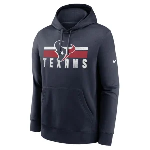 Houston texans nike club fleece pullover hoodie Navy M