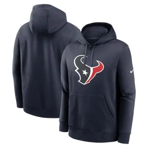 Houston texans nike club logo pullover hoodie Navy