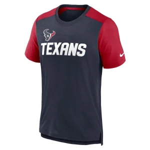 Houston texans nike color block team name t shirt Heathered navyheathered red M