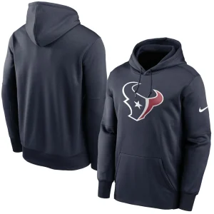Houston texans nike fan gear primary logo therma performance pullover hoodie Navy