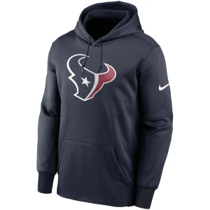 Houston texans nike fan gear primary logo therma performance pullover hoodie Navy M