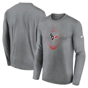 Houston texans nike legend icon long sleeve t shirt Heather gray