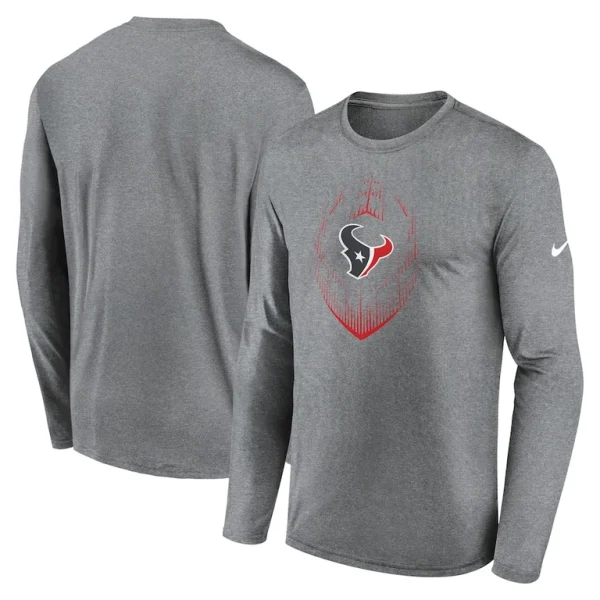 Houston texans nike legend icon long sleeve t shirt Heather gray