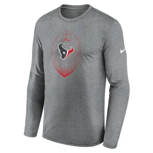 Houston texans nike legend icon long sleeve t shirt Heather gray M