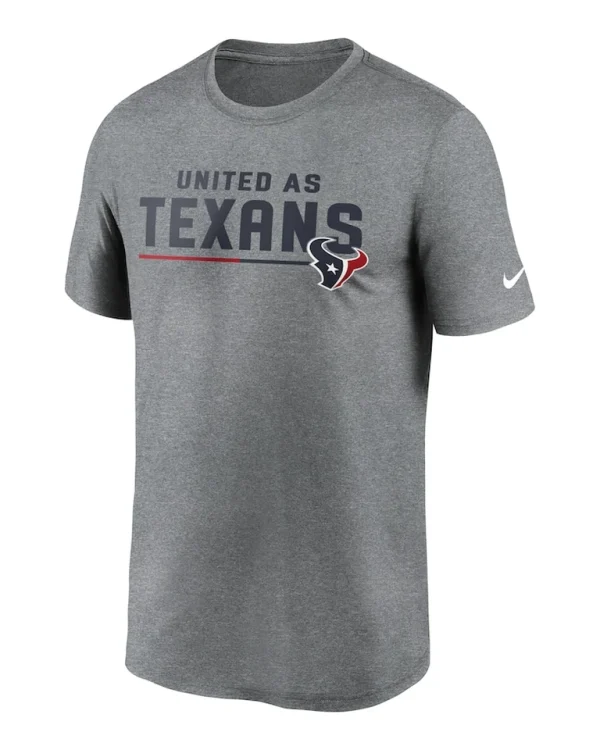 Houston texans nike legend team shoutout performance t shirt Heather gray M