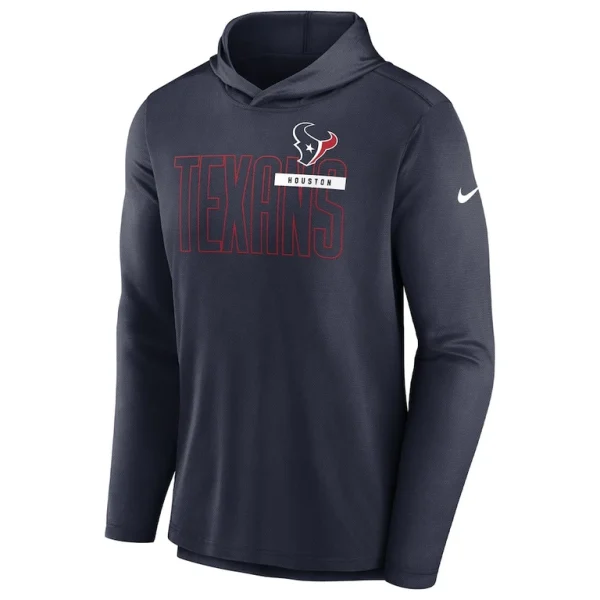 Houston texans nike lightweight performance hooded long sleeve t shirt Navy M