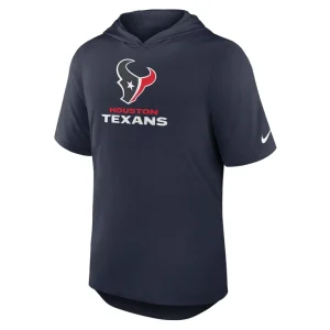 Houston texans nike lockup tri blend hoodie t shirt Navy M