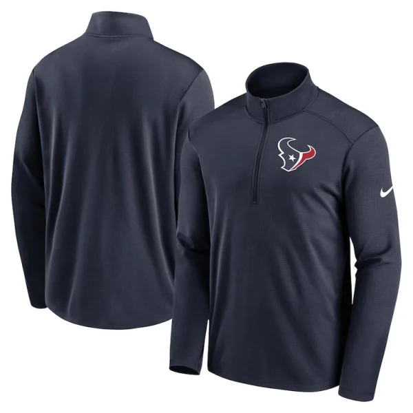 Houston texans nike logo pacer performance half zip jacket Navy