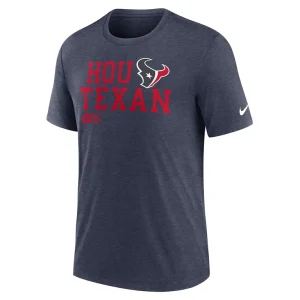Houston texans nike overlap lockup tri blend t shirt Navy M