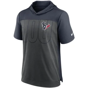 Houston texans nike performance hoodie t shirt Heathered charcoalnavy M