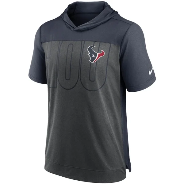 Houston texans nike performance hoodie t shirt Heathered charcoalnavy M