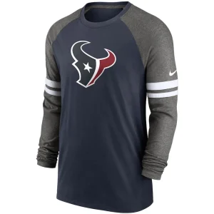 Houston texans nike performance raglan long sleeve t shirt Navycharcoal M