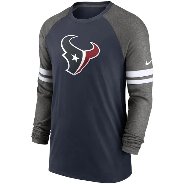 Houston texans nike performance raglan long sleeve t shirt Navycharcoal M