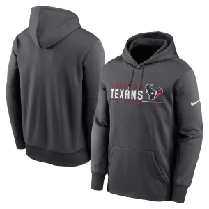 Houston texans nike prime logo name split pullover hoodie anthracite Multi