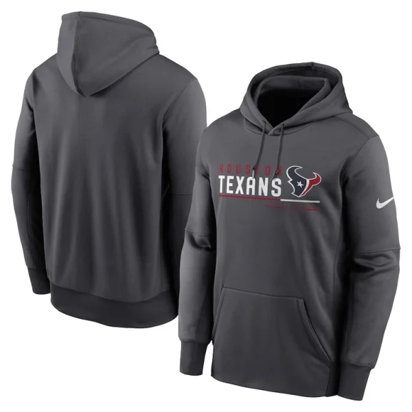 Houston texans nike prime logo name split pullover hoodie anthracite Multi