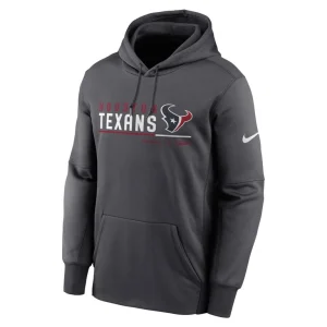 Houston texans nike prime logo name split pullover hoodie anthracite Multi M