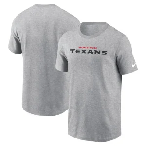 Houston texans nike primetime wordmark essential t shirt Heather gray