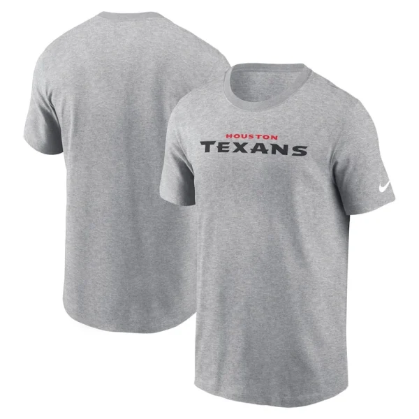 Houston texans nike primetime wordmark essential t shirt Heather gray