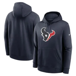 Houston texans nike rewind club logo pullover hoodie Navy