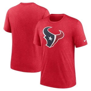 Houston texans nike rewind logo tri blend t shirt Heather maroon