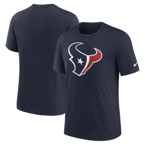 Houston texans nike rewind logo tri blend t shirt Navy