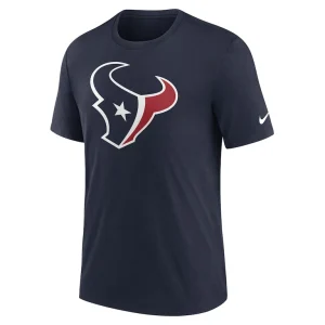 Houston texans nike rewind logo tri blend t shirt Navy M