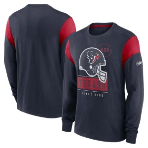 Houston texans nike rewind playback helmet long sleeve t shirt Heather navy