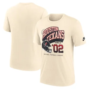 Houston texans nike rewind tri blend t shirt natural Multi