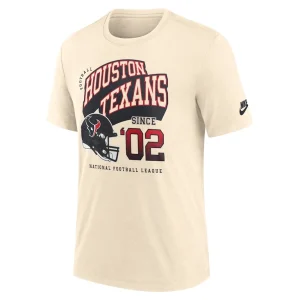Houston texans nike rewind tri blend t shirt natural Multi M