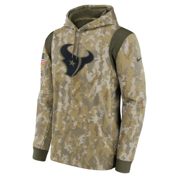 Houston texans nike salute to service therma performance pullover hoodie Camo M