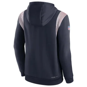 Houston texans nike sideline athletic stack performance pullover hoodie Navy L