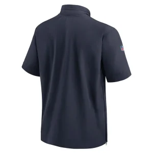 Houston texans nike sideline coach short sleeve hoodie quarter zip jacket Navy L