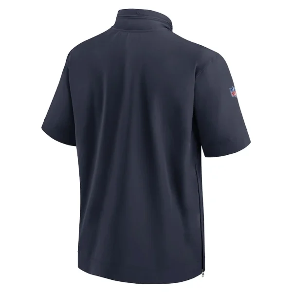 Houston texans nike sideline coach short sleeve hoodie quarter zip jacket Navy L