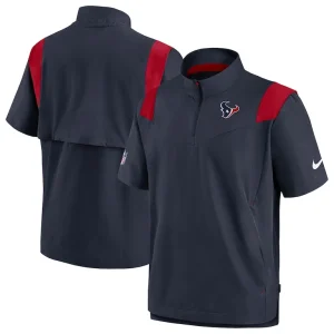 Houston texans nike sideline coaches chevron lockup pullover top Navy