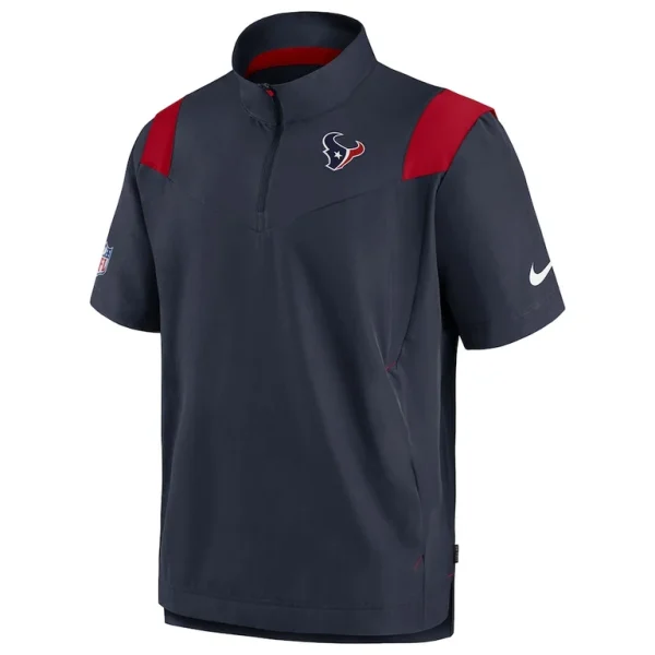 Houston texans nike sideline coaches chevron lockup pullover top Navy M