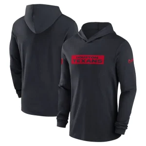 Houston texans nike sideline hoodie performance long sleeve t shirt Navy