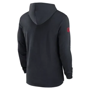 Houston texans nike sideline hoodie performance long sleeve t shirt Navy L