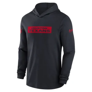 Houston texans nike sideline hoodie performance long sleeve t shirt Navy M