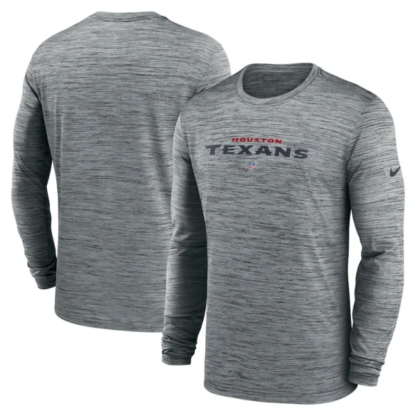 Houston texans nike sideline team velocity performance long sleeve t shirt Heather gray