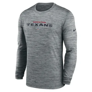 Houston texans nike sideline team velocity performance long sleeve t shirt Heather gray M