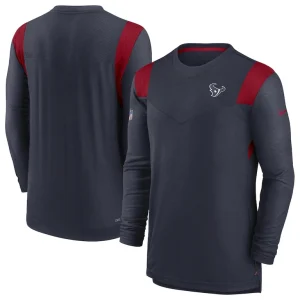 Houston texans nike sideline tonal logo performance player long sleeve t shirt Navy