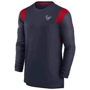 Houston texans nike sideline tonal logo performance player long sleeve t shirt Navy M