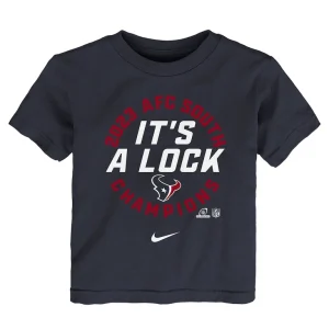 Houston texans nike toddler 2023 afc south division champions trophy collection t shirt Navy 3T