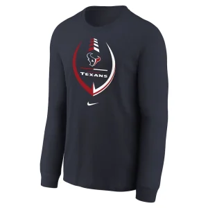 Houston texans nike toddler icon long sleeve t shirt Navy 3T