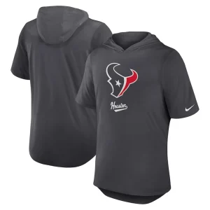 Houston texans nike tri blend performance hoodie t shirt anthracite Multi